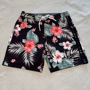 HURLEY Phantom Tropical Surf Trunks Board Shorts, Size 30